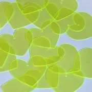 Heart Vinyl Shape 35mm Yellow Go Go Fluorescent Edge Glow