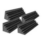 4 Pcs Acoustic Panels Studio Acoustic Soundproof Foam,sound Treatment Bass Trap Corner,sound Panels black