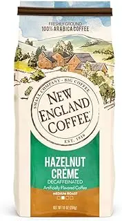 New England Coffee Hazelnut Crème Decaffeinated Medium Roast Ground Coffee 10 oz. Bag (Pack of 3)
