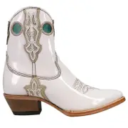 Corral Boots Embroidered Tooled Inlay Pointed Toe Cowboy Booties Womens White Ca