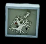 Chakra Tree of Life Silver Plate Pendant - Gift Boxed