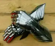Armor Medieval Steel Gauntlets Late Gothic Knight Fingers Gloves SCA LARP