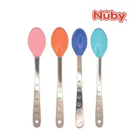 在飛比找momo購物網優惠-【Nuby】不鏽鋼感溫變色湯匙4入組