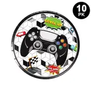 Video Game Theme 7 inch 17cm Plates 10PK - Kids Birthday Party Tableware