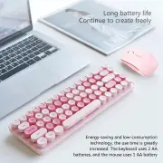ANYMOB Bluetooth Keyboard And Mouse Combo Set Blue Multi-Device Compatible Colorful Soft Touch Keys