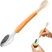 Baby Feeding Spoon - Double-Headed Stainless Steel Feeding Cup | Portable Multi-Functional Baby Training Utensils, Lightweight Food Supplement Spoon for Travel