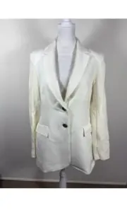 Pearl By Lela Rose WOMENS Ivory Long Sleeve Jacket, Size 6