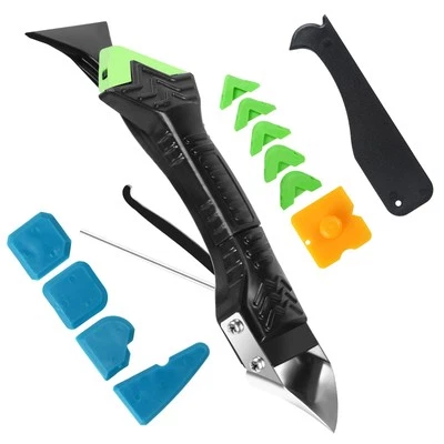 Silicone Caulking Tool,5 in1 caulk remover tool with Grout Scraper,caulking t...