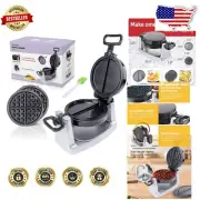 Efficient 800W Waffle Maker with Indicator Light & Removable Non-Stick Plates