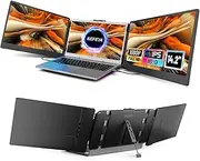 KEFEYA Laptop Screen Extender, 14.2" Portable Triple Monitor for Laptop with Full HD IPS Display, Laptop Extended Monitor Compatible with Mac, Windows, Chrome, Fits 13-17 Inch Laptops