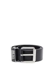 [Diesel] Diesel - Leather belt with enamelled logo loop - Belts - Man - Black 75 Black