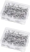 Operitacx 200 Pcs Wig Making Kit 45mm Stainless Steel Pins Storage Box Suitable for Sewing and Blocking