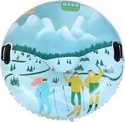 Totority 1PC Thickened PVC Snow Tube Inflatable Snow Sled for Winter Sports Durable Low Temperature Resistant Non Skid Handle for Outdoor Fun and