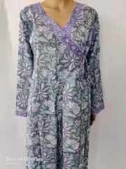 Cotton Traditional LongKimono Robes,Anokhi Print Light Bathrobe For Women Dress.