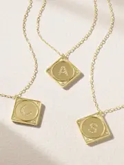 [Lauren Rubinski] Lauren Rubinski - Letter 14-karat Gold Diamond Necklace - C C Gold