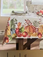Nicole Miller Home Table Runner PUMPKIN Fall THANKSGIVING Apple 60" x 104"