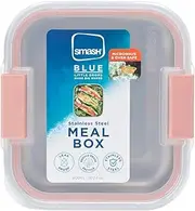 Smash Microwave Safe Stainless Steel Lunch/Sandwich/Meal Box, Pink