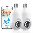 Light Bulb Security Camera 2 Pack, 5g/2.4ghz Lightbulb Security Cameras Wirel...
