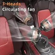 5V Car Fan Triple Head USB Interface Electronic Fan 3-speed Adjustable USB Gadget for Car Cooling Fan Car Computer Accessories - USB Fan Compatible with Notebo