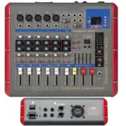 Pro 1200W Power Amplifier 7 Channel Audio Mixer Mixing Console Bluetooth USB DSP