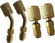 GRADENEVE 4Pcs R22 R410A Air Conditioner Refrigeration Converting Adapter Hose Set Kits Joint Quick Remover Installer Quick Connector Golden HVAC Service Tools for Split and Ductless Air