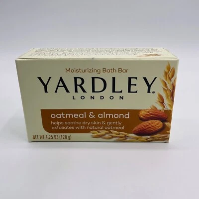 Yardley London Bar Soap Oatmeal & Almond 4.25oz Moisturizing Dry Skin Exfoliate