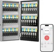 WeHere 48 Lock Box Wall Mount, APP Bluetooth/OTP/Wi-Fi/Fixed Code Unlock, Smart Cabinet With Tag, Organizer Holder, Management Directory for Office, Valet, Realtor, Hotel