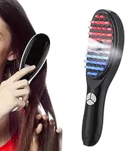 The Original Therabrush, 2-in-1 Electric Scalp Massage Brush and Applicator Bottle, 3 Modes Vibration Massage Comb, Scalp Massager with Red and Blue Light for Scalp Care