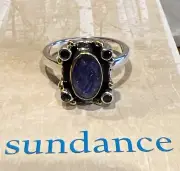 NWT Sundance Catalog Silver Gold Iolite “Castle Keep Ring” Size 9 $178