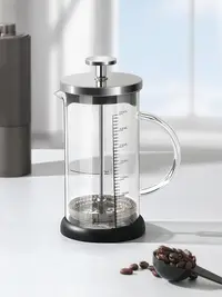 在飛比找松果購物優惠-法式風格玻璃咖啡壺 沖茶器煮咖啡機濾杯器具 (8.3折)