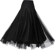 [Hailong Ming] Women's Latin Ballroom Dance Skirt, Long Skirt, Clothing, Vacation, Swing Rock, Dance Costume for-Dance Exercises,