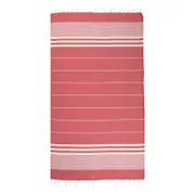 Red and White Thin Turkish Beach Towel - 100cm x 160cm