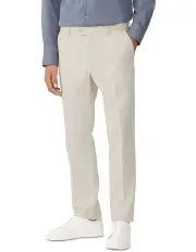 [Van Heusen] Slim Flat Front Pant Easy Care Linen in Chalk