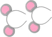[VANZACK] 2pcs Mouse Ears Headband for Women Adorable Cartoon Animal Hair Band Flexible and Comfortable Fit for Costume Parties and Themed Events Stylish Hair Accessories for Halloween and