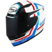 Track 1 Ninety Seven ECE 22.06 White Blue Full Face Helmet