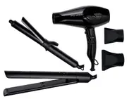 Cabello Pro 3900 Hair Dryer + Flair Hair Straightener + Chic Curling Tong