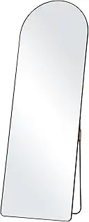 VEVOR Arched Full Length Mirror, 1650 x 558 mm, Large Free Standing Leaning Hanging Wall Mounted Floor Mirror with Stand Aluminum Alloy Frame, Full Body Dressing Mirror for Living Room Bedroom, Black