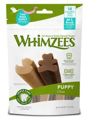WHIMZEES Natural Daily Dental Chews Puppy M/L Breed Treats 14 Packs