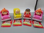Cocomelon Cars JJ SchoolBus, TomTom FireTruck, YoYo IceCream x2, Lot Of 4 New