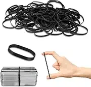 Black Elastic Bands Heavy Duty, 100Pcs Thick Rubber Bands, Natural Strong Elastic Bands Stationary Stretchable Bands for Home School Office Workshop Accessories, 5mm