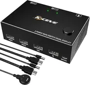 KC-KVM202 for HD KVM Switcher Dual Display Switcher up to 3840 * 2160@30Hz Video Resolution Plug and Play Wide Compatibility Black One Size
