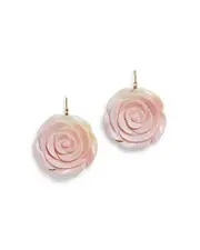 Annette Ferdinandsen 18K Yellow Gold Pink Conch Camilla Blossom Earrings