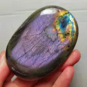 TOP 102G Natural Purple Rainbow Labradorite Crystal Healing Madagascar WU323#