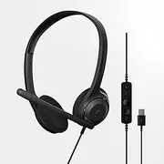 EPOS C1 Professional Business Headset with USB-A Interface, Superior Noise Cancelling Microphone, Chrome Certification - Comfortable Fit, Durability, Connect Integration, God, Black