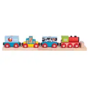 Bigjigs Rail Wooden Goods Train Engine Locomotive Carriage Compatible Track