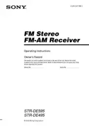 Sony STR-DE495 Amplifier / Receiver Owners Instruction Manual Printed or PDF