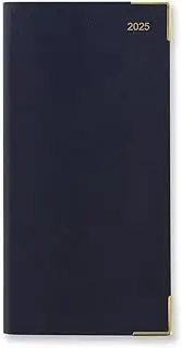 Letts of London Classic Slim portrait week to view with appointments 2025 diary - dark blue