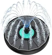 Solar Fountain with Cyan Flower - Attract Birds - 2024 Upgrade 3.5W Solar Bird Bath Fountains, Solar Powered Water Feature Fountain Pump with 7 Nozzles for Hummingbirds, Garden, Pool, and Pond