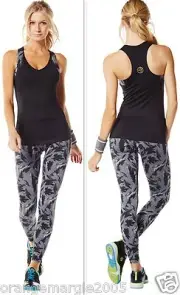 ZUMBA FITNESS 2Pc.SET! Lift Me Up LEGGINGS & Built-In BRA Tank Top-YOGA -EliteZW