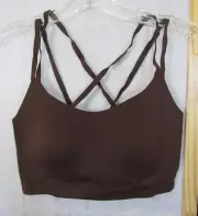 NWT Offline by Aerie Walnut Brown Strappy Sport Bra Women's Size M